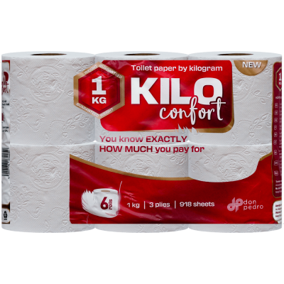 Hartie igienica 3 straturi Kilo Confort 6 role